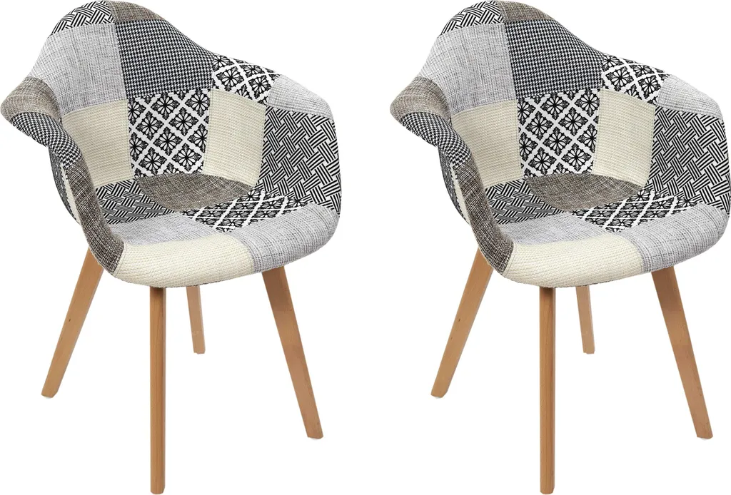Fauteuil Patchwork Gris Lot de 2 : Fini les Chaises Inconfortables !