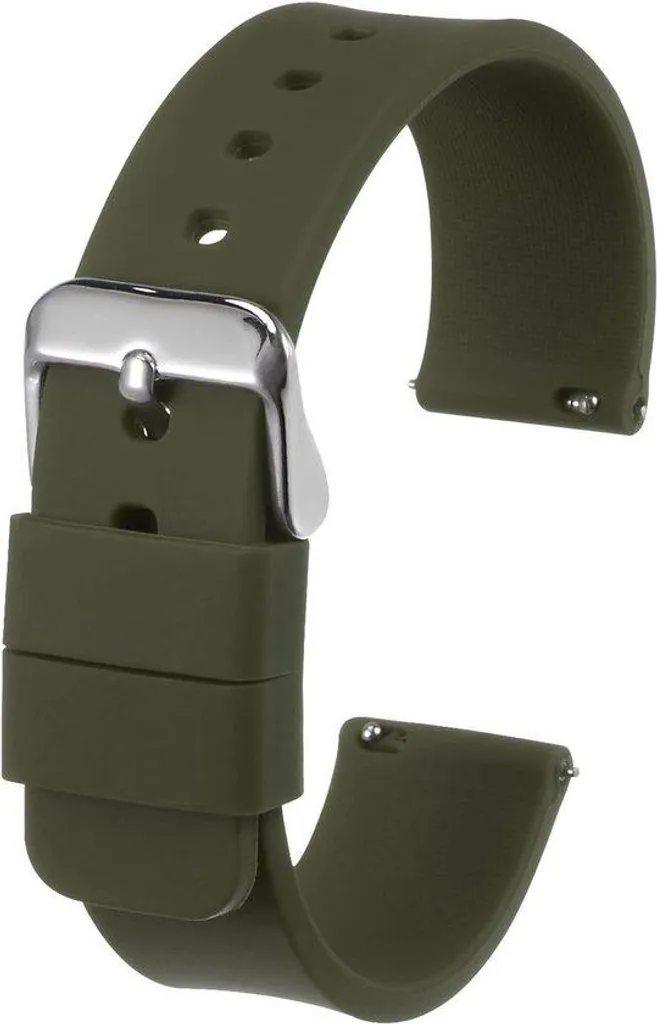 Bracelet silicone vert à boucle rapide inox : souplesse et robustesse