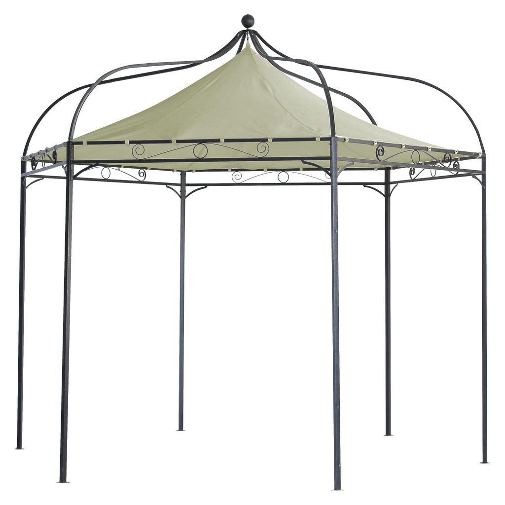 Pavillon Modena 6-eckig mit Dach ecru D:320cm Produktbild 
