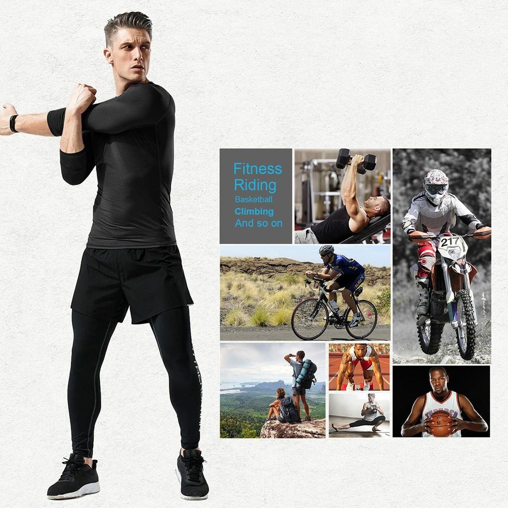 Herren Kompressionsshirt Langarm - Sport Unterwäsche Funktionsshirt