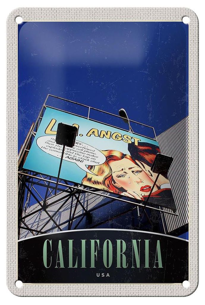 Blechschild Reise 12x18cm California Amerika USA Schauspieler Schild