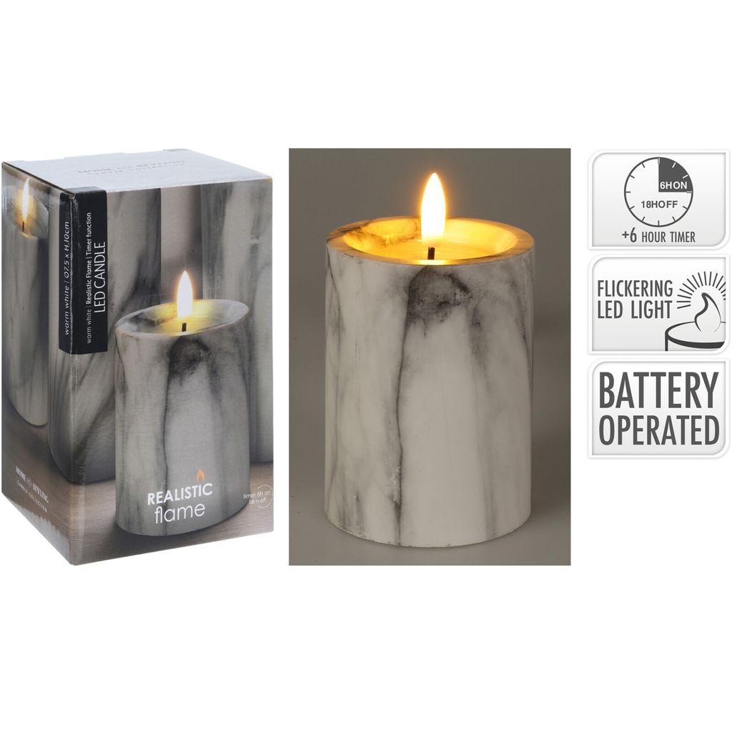 Bougie LED En Plastique "COEUR", Hauteur 14 Cm, Diamètre