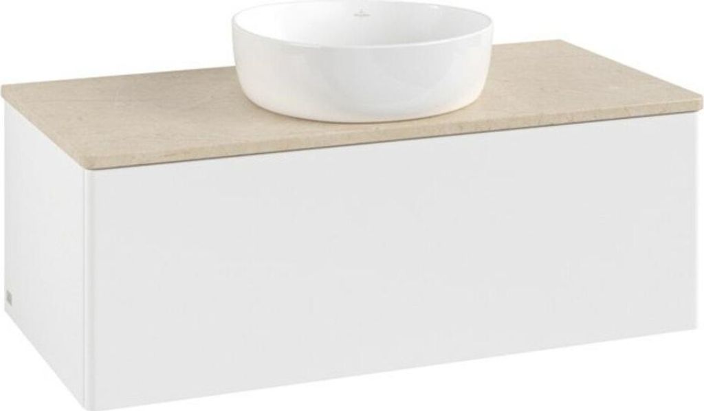 V&B Waschtischunterschrank ohne Frontstruktur, mit Beleuchtung Antao 100x36x50cm, WBP-farbe botti., wh. m Lac