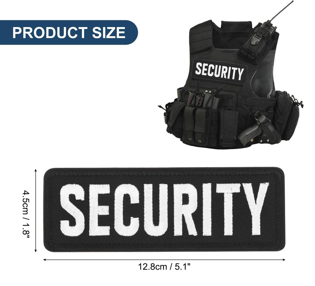 2 Stš¹ck SICHERHEIT Aufn?her mit Klettverschluss und SICHERHEIT gestickte Patches Strapazierf?higer Stoff SICHERHEIT Patch fš¹r Weste Jacke Kle...