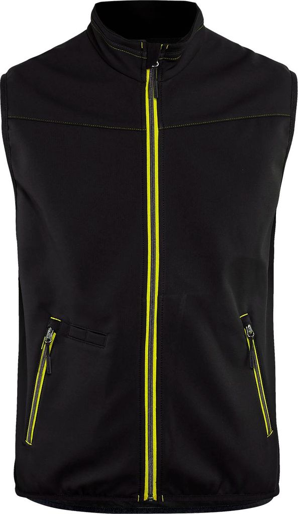 Blakläder Softshell Weste zweifarbig 3850 2516, Farbe:schwarz/gelb, Größe:XS