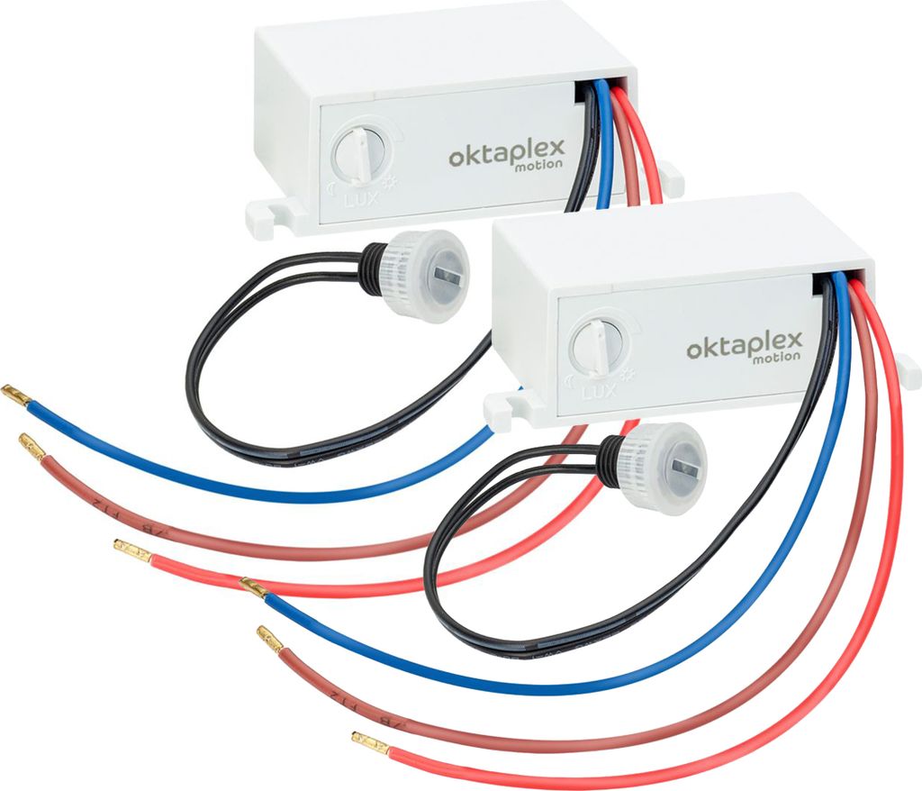2x Oktaplex Einbau Dämmerungssensor IP65 einstellbare Dämmerungsschwelle Dämmerungsschalter 230V LED geeignet