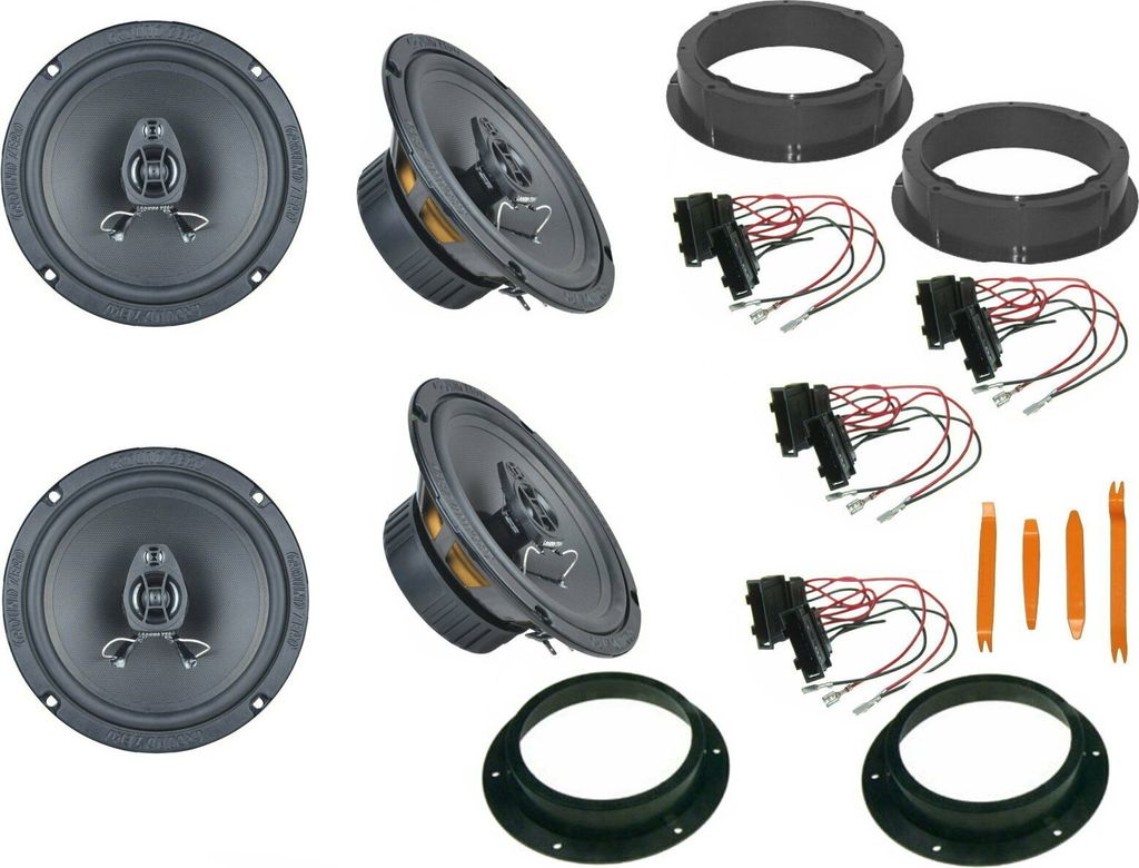 Ground Zero Boxen Set für VW Jetta 1K5 1KM Bj 05-10 Tür vorne hinten Bügel 240W