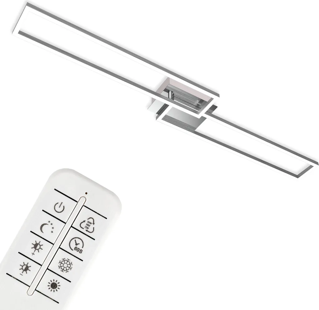 Plafonnier LED Briloner Leuchten Frame 40W 4400lm CCT Chrome 110cm