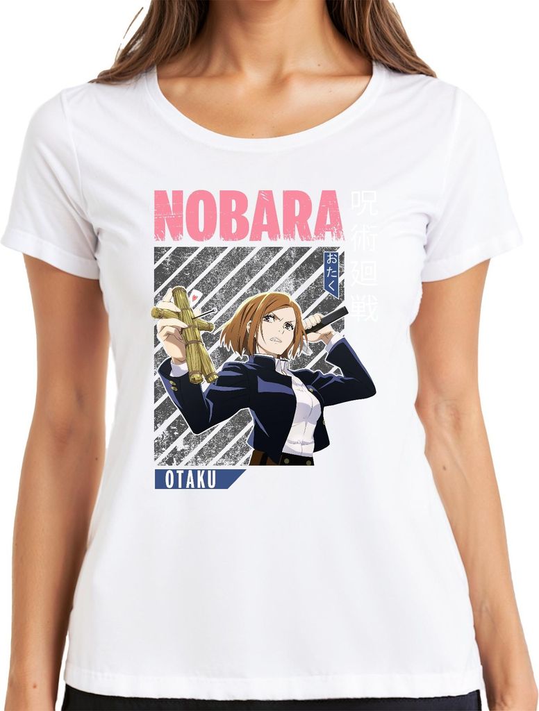 Nobara Kugisaki Jujutsu Kaisen Anime Nagelpuppe Hammer Otaku Damen T-Shirt, Weiß, XXL