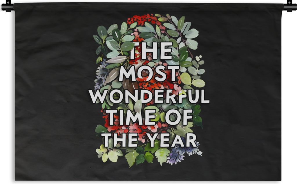 MuchoWow Wandteppich Wandbehang Pflanzen - Blumen - Zitate - Weihnachten 60x40 cm Tapisserie Dekoration Wandtuch - Wanddekorationen