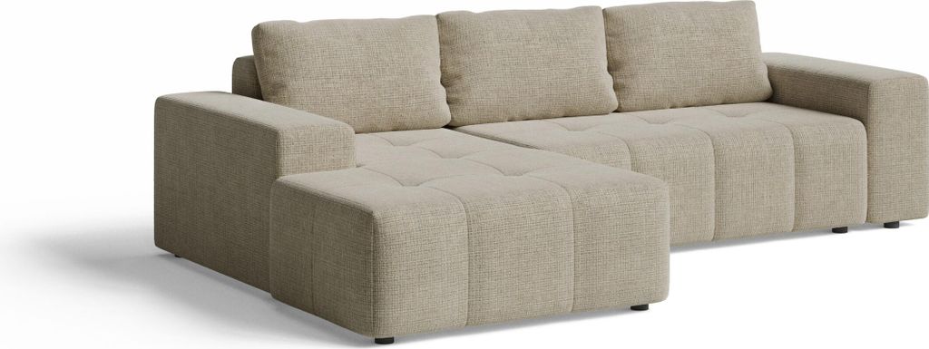 Ecksofa - mit Schlaffunktion - Couch L Form - Beige - Produktbild 