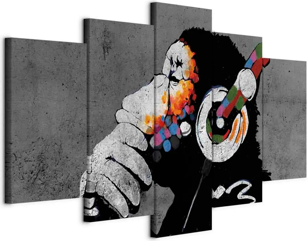Quadro su tela italiano - Hot Rhythms (5 Parts) Wide 225x112,5 cm Streetart g-A-0288-b-m