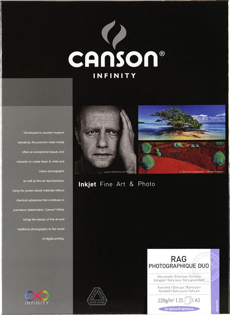 Papier Photo Double Face A4 Canson Rag Duo Anti-Reflet pour Tirage d'Art Art