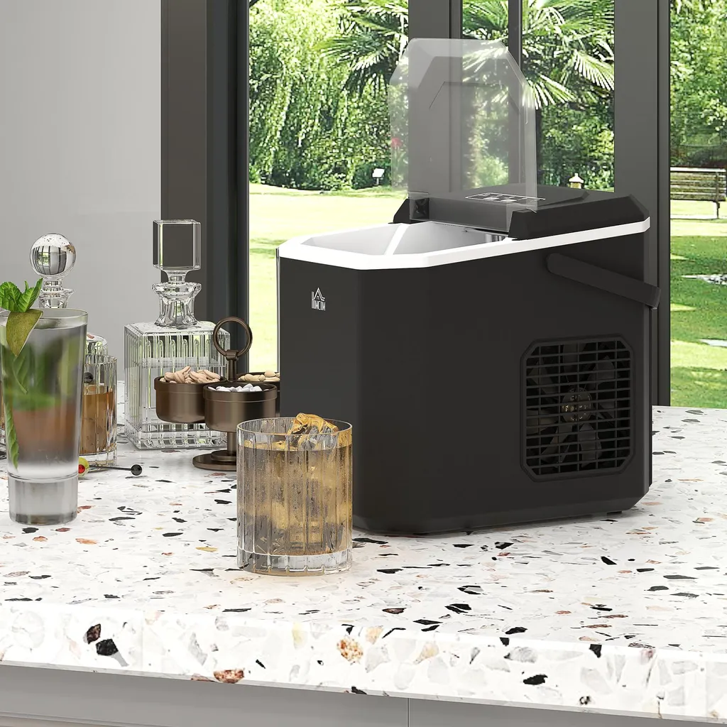 Fabrique à glaçons compacte et automatique noire avec panier et pelle - 11