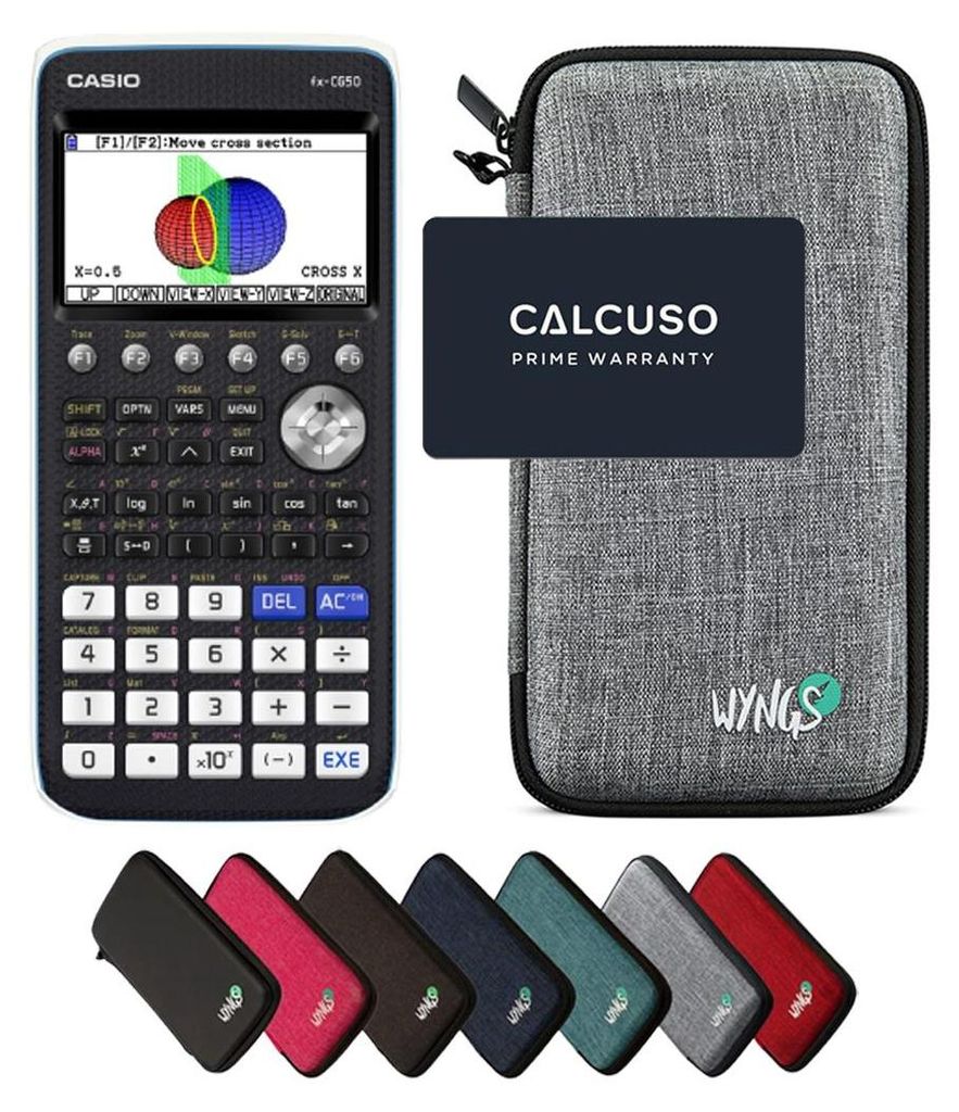 Casio fx-CG50 inkl. WYNGS Schutztasche Hellgrau - Grafikrechner - Basic Set