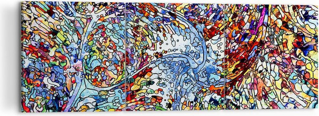 Bild auf Leinwand - Leinwandbild - Abstraktion modern - 120x40cm - Wand Bild - Wanddeko - Leinwanddruck - Bilder - Kunstdruck - Wanddekoration - Le...