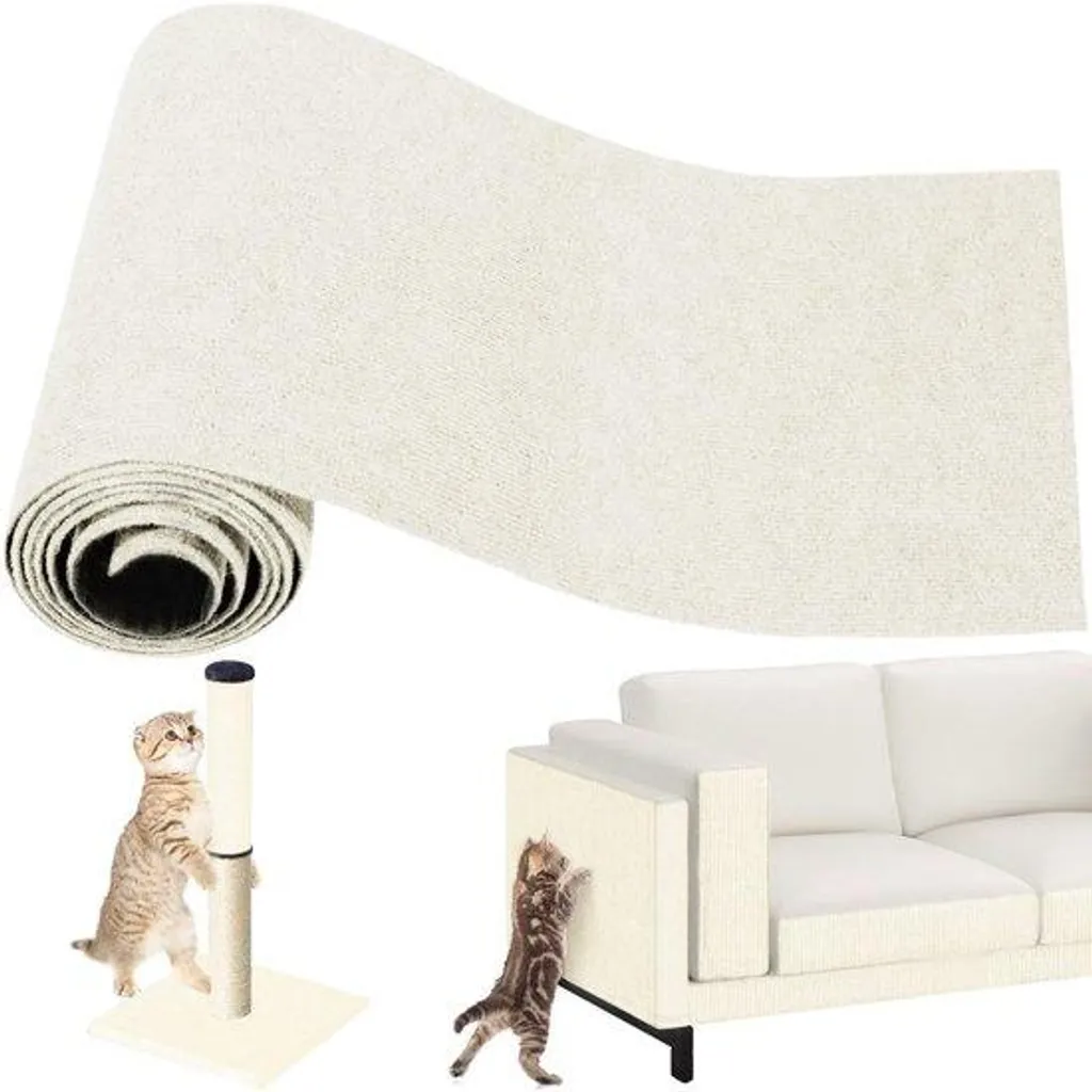 Tapis d'escalade chat autocollant 200x40cm - Protection beige de meubles