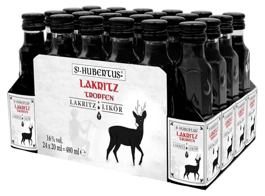 St. Hubertus, likér s příchutí lékořice, 24 lahviček po 20 Obrázek produktu 