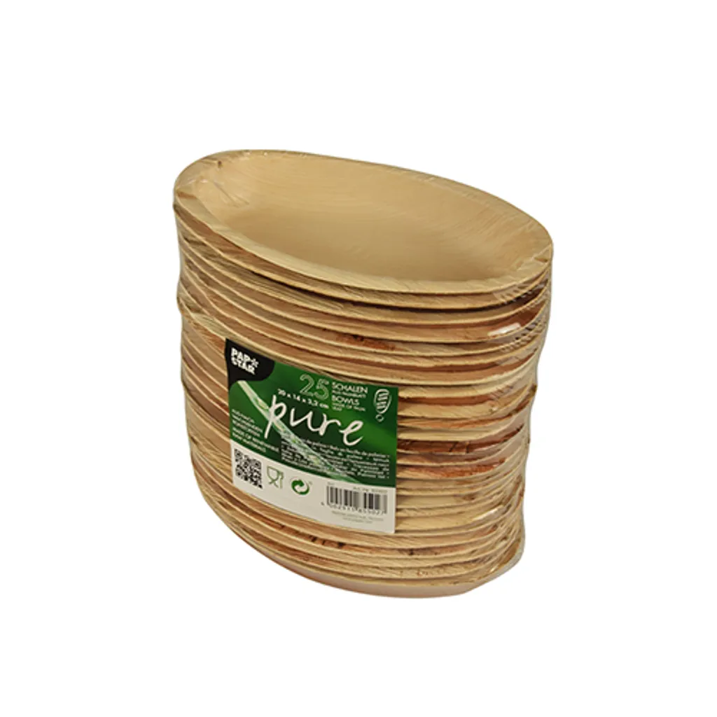 Coupes Ovales Robustes en Palmier Naturel 20x12,5 cm - 300ml Papstar