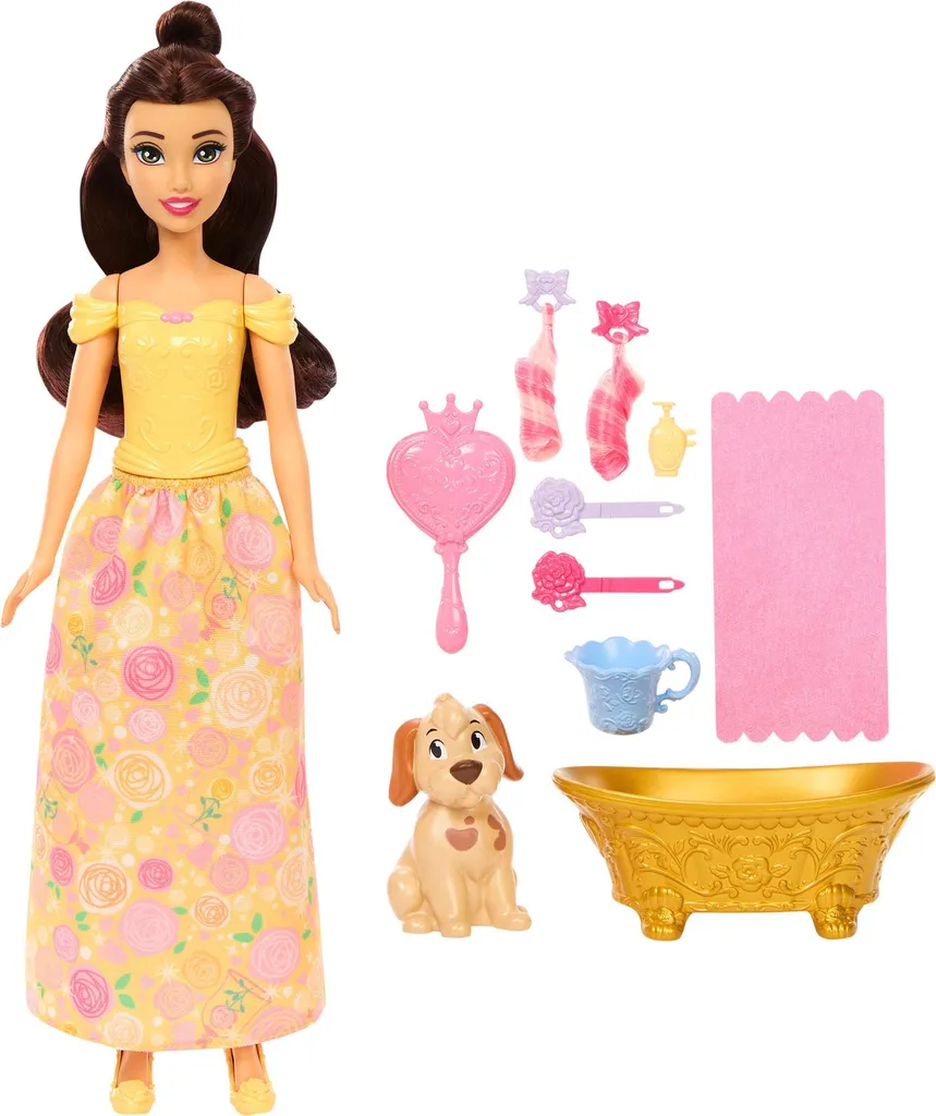 Poupée Mannequin Princesse et son Petit Chien avec Set de Coiffure