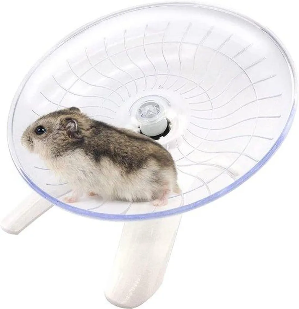 Petite roue de hamster blanche sans bruit avec roulement à billes inox