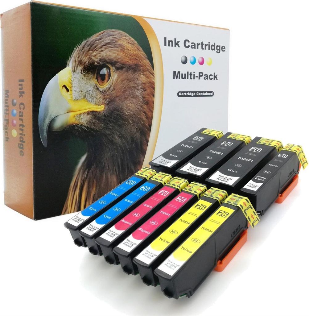 D&C Tintenpatronen ersetzt Epson T2621/263x – 20er Set, Black/Photo Black/Cyan/Magenta/Yellow