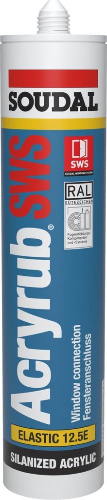 Acrilico Acryrub SWS 310 ml cartuccia bianca SOUDAL Immagine del prodotto 