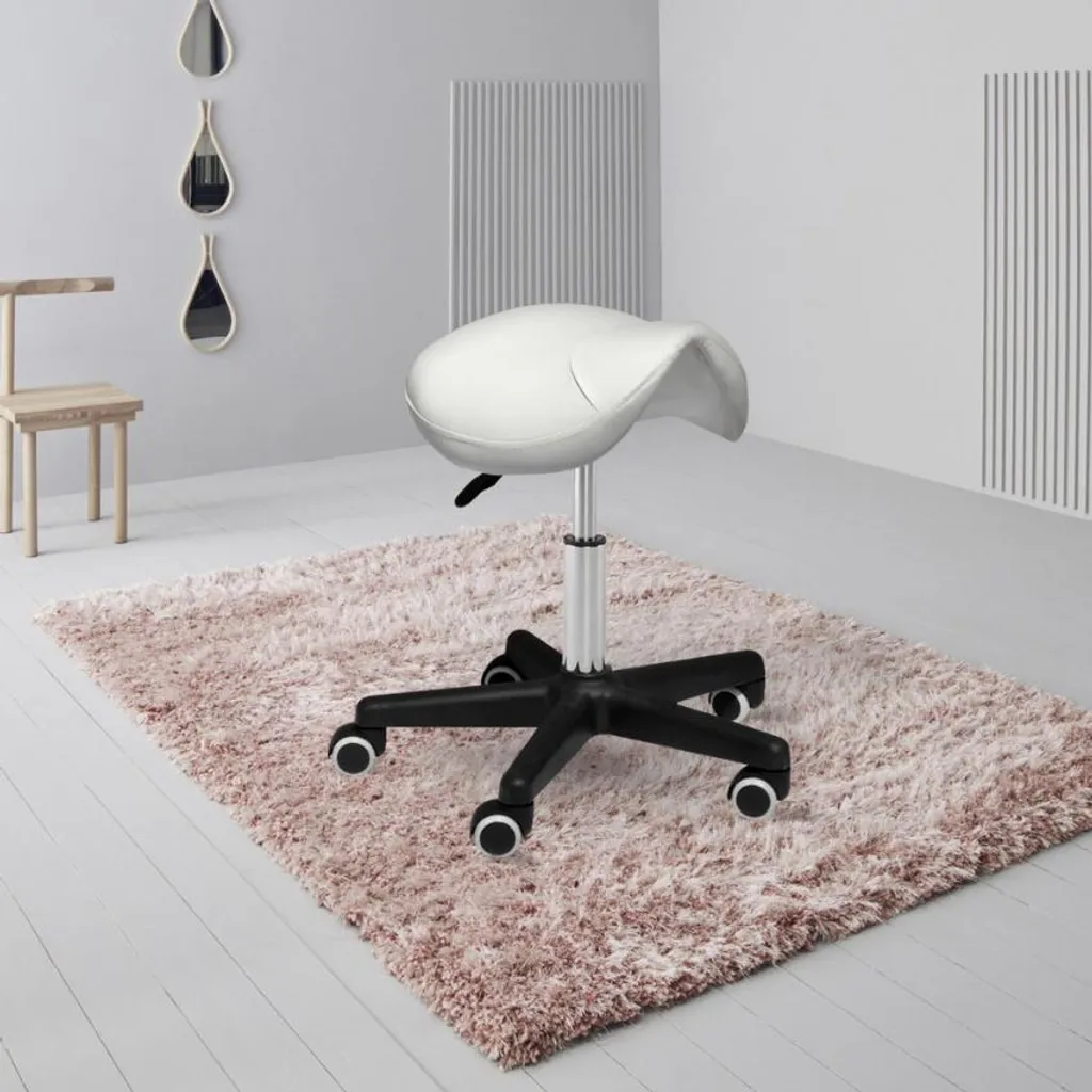 Chaise de selle blanche pour salon de beauté et esthéticienne pro