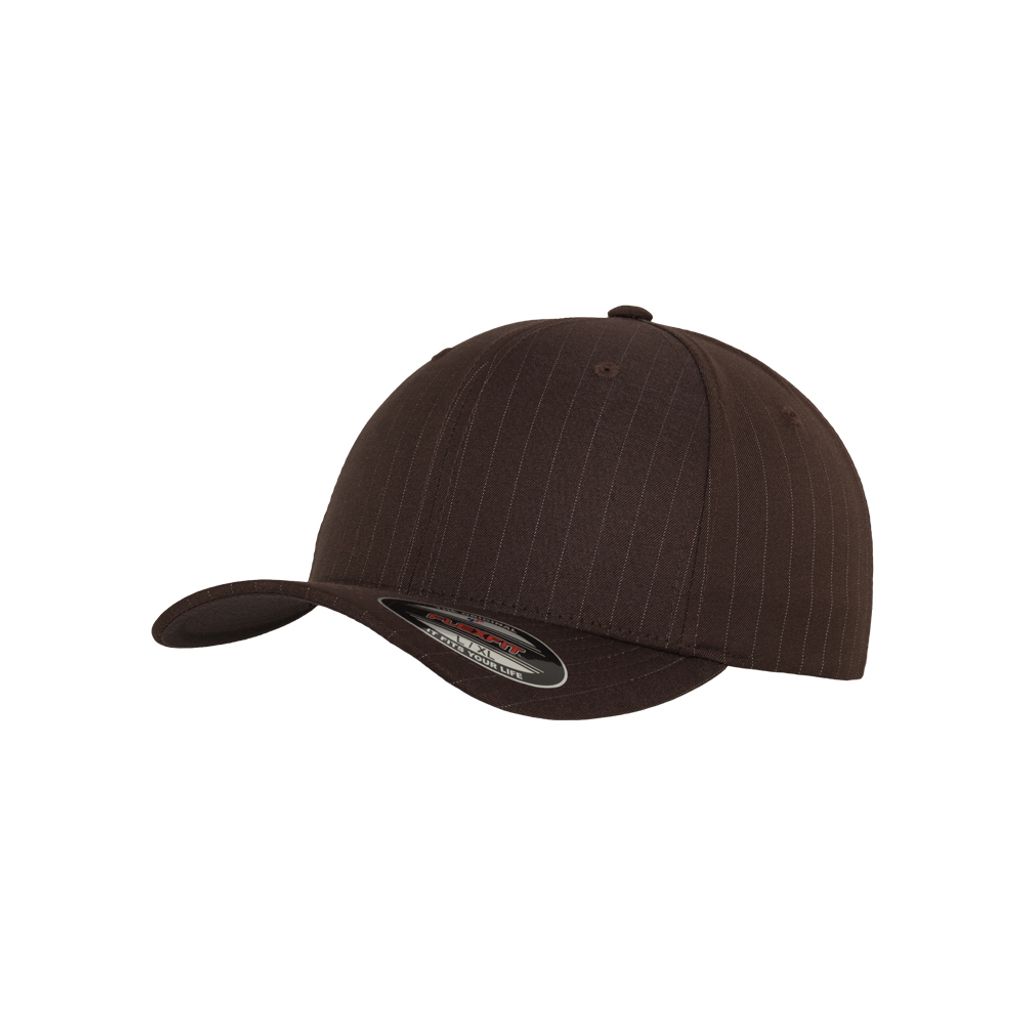 Urban Classics Flexfit Pinstripe Cap Herren Basecap Einfarbig, Größe: S/M; Farbe: Brown/White