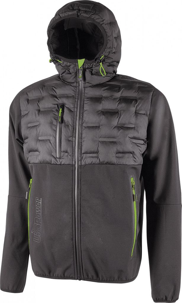 U-Power Spock Winddichte, Atmungsaktive Arbeitsjacke, Grau, 2 XL