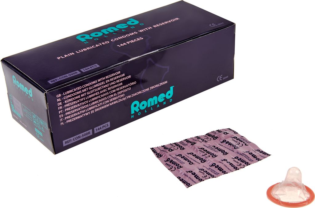 Romed Kondome mit Gleitsubstanz und Reservoir Latex (1 Packung = 144 Stück)