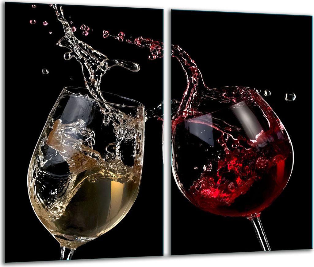 Herdabdeckplatten 2 teilig 30x52 Glaskeramikkochfeld Abdeckung Glas Wein