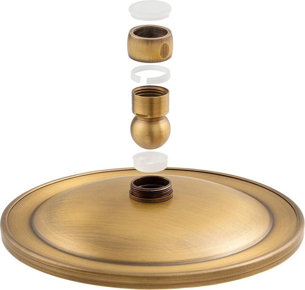 Antiker gebürsteter Messing-Duschkopf - Vintage-Stil - 20,3 cm - Einfache Installation