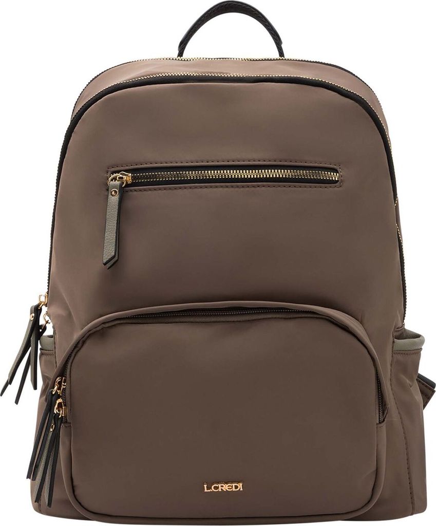L.CREDI Freizeitrucksack Rucksack Odeta Backpack Khaki braun