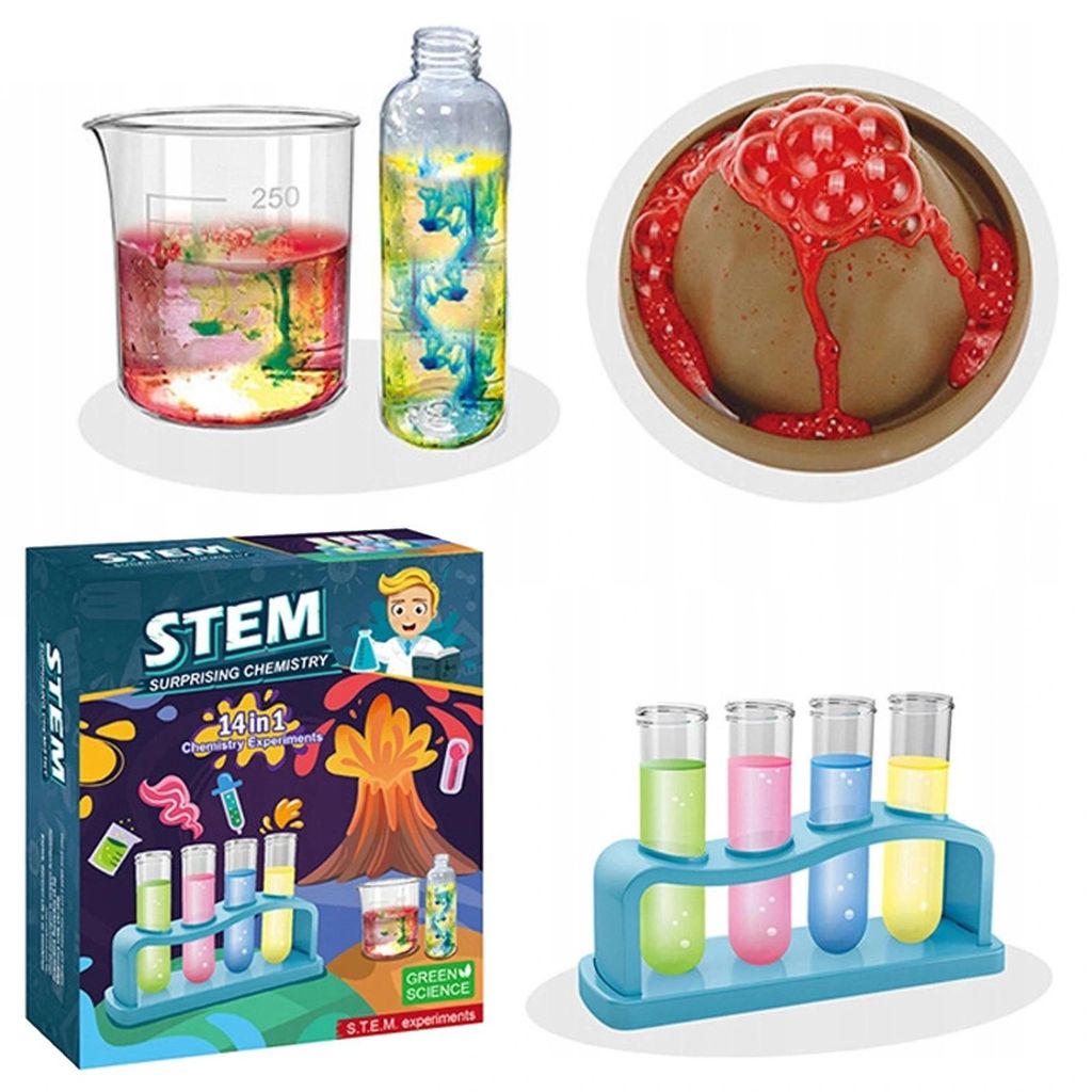 Zestaw mały chemik edukacyjny wulkan 14 eksperymentów Zdjęcie produktu 