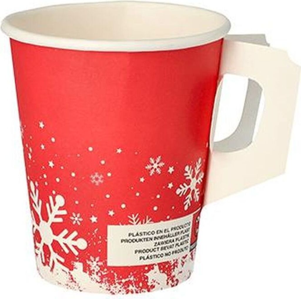 Papstar Trinkbecher mit Henkel, Pappe 0,2 l Ø 8 cm · 9,3 cm Produktbild 