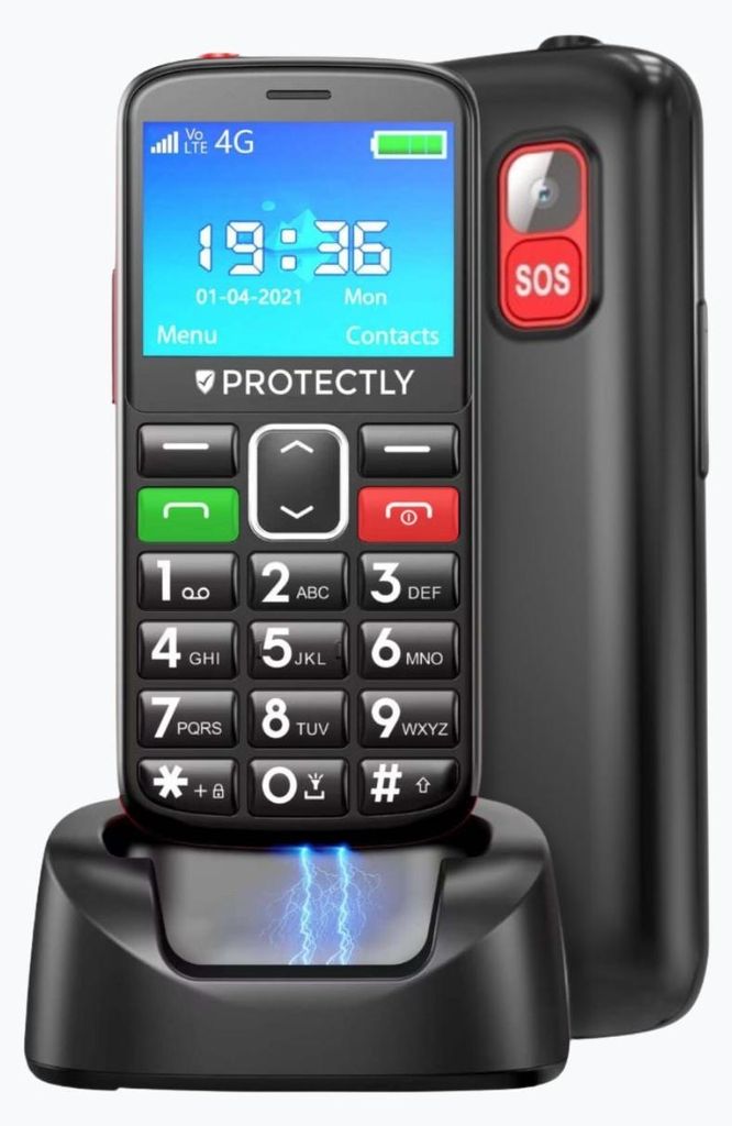 Protectly® Senioren Telefoon V2 - 4G - SOS-Functie - Productafbeelding 