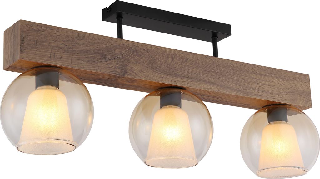 Globo Lighting Deckenleuchte Metall schwarz matt, 3x E27