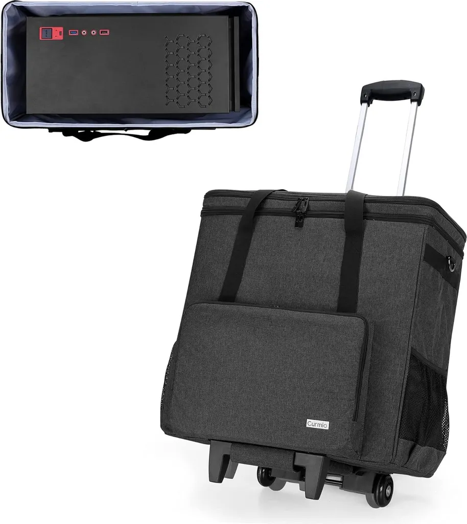 Sac PC portable double couche à roulettes avec rangement de bureau