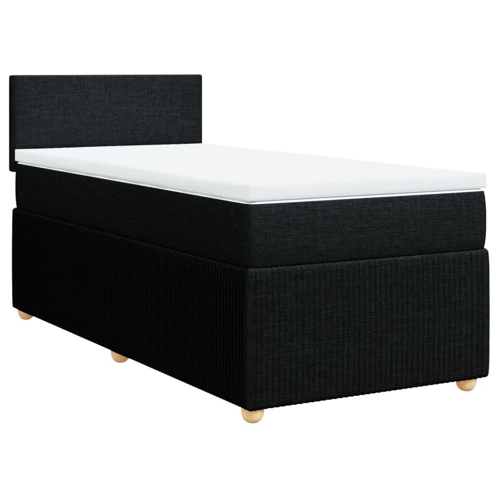 Boxspringbett mit Matratze Schwarz 100x200 cm Stoff
