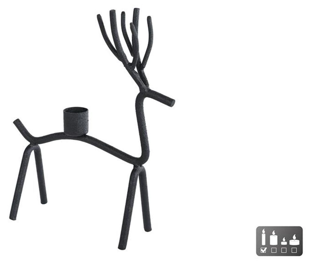 Cosydecor Kerzenständer Hirsch Metall 14x7x21cm Produktbild 