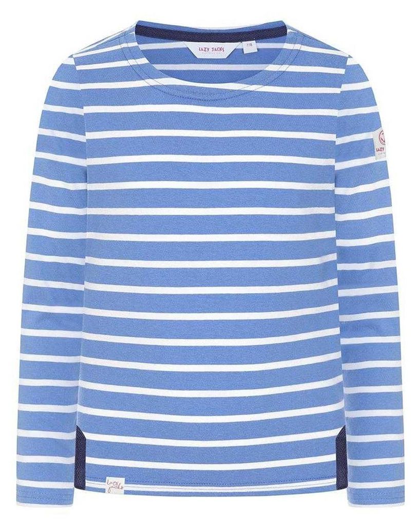 Lazy Jacks - "Breton" Oberteil für Mädchen, Langärmlig LJ544 (92) (Saphir)
