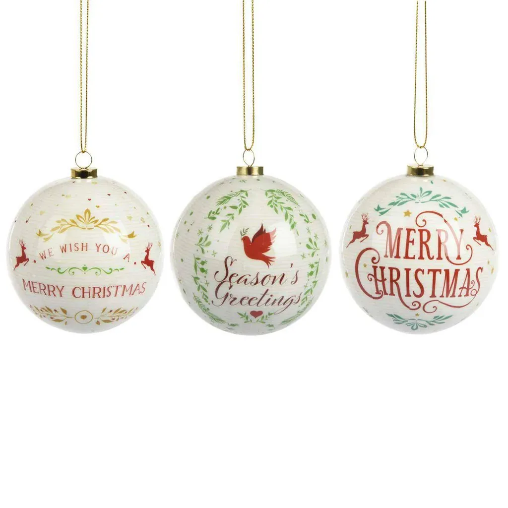 Lot 40 Boules de Noël 7cm Veselé Vánoce en Plastique Multicolore