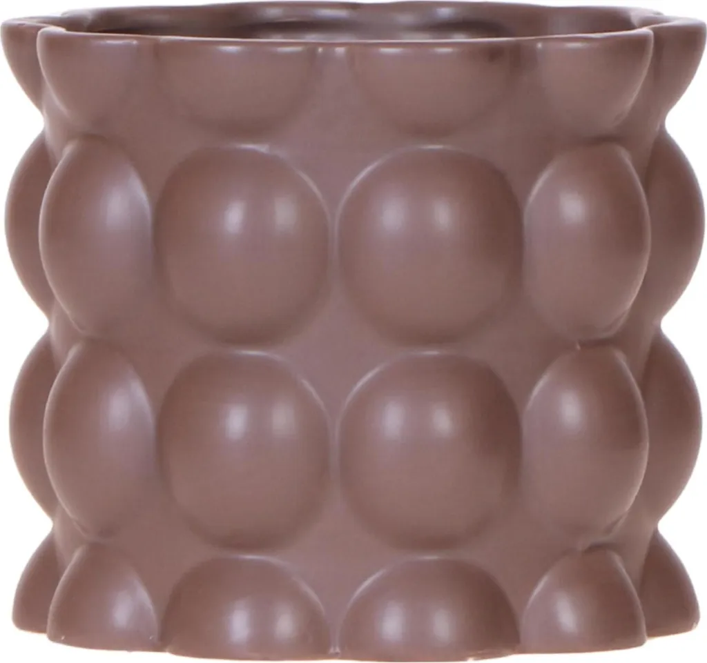 Petit pot de fleurs moderne en céramique mate marron Ø12cm Coton Design