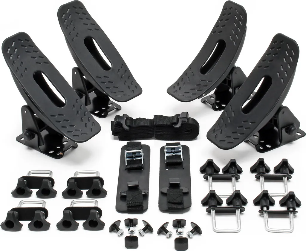 Wiltec Lot de 4 Supports Galerie de Toit pour Canoë Kayak avec Sangles