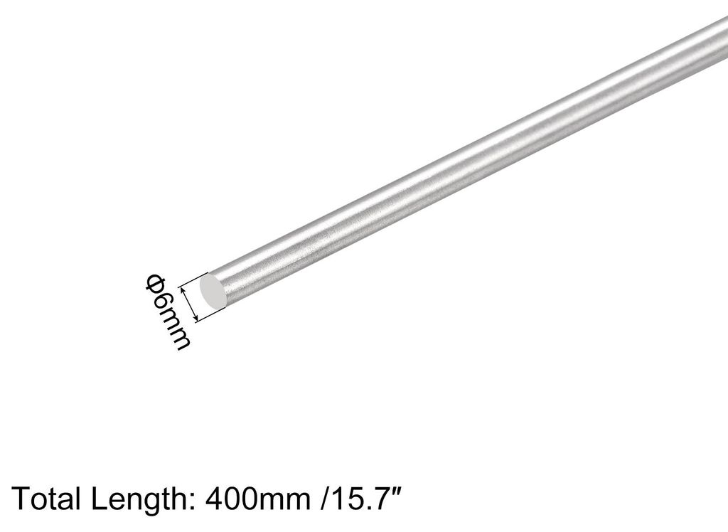 1 Stš¹ck 304 Metallstangen Garten, 6mm x 400mm Metallst?be fš¹r DIY Handwerk, Motorrad, Deko, Garten