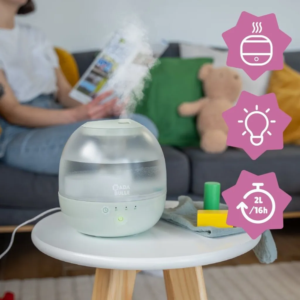 Humidificateur d'air Bubble Silencieux 400ml - Diffuseur LED 7 Couleurs - 8