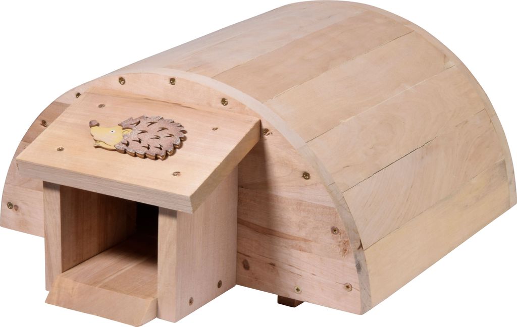 Massives Igelhaus "Meckine" mit Innenisolierung und Produktbild 