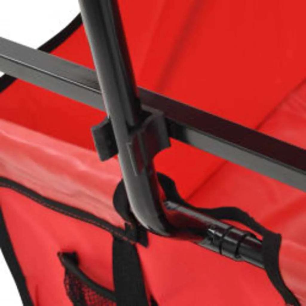 Chariot à main pliable toit solaire acier rouge structure renforcée - 6