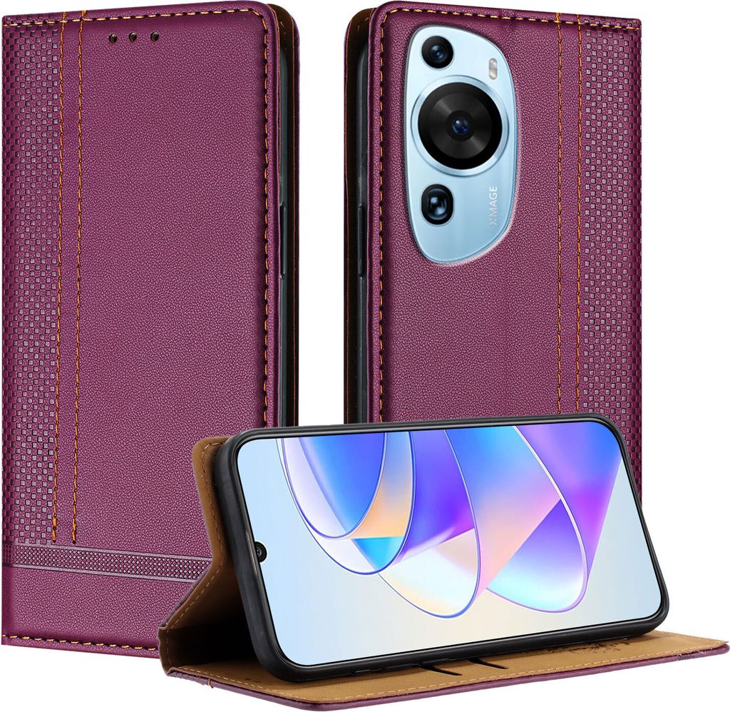 Handyhülle für Huawei P60 Art Leder Flip Klappbare Schutzhülle mit Standfunktion Lila